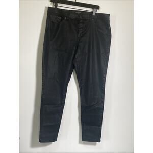 Banana Republic Womens Waxed Denim Jeans Black 14 Skinny